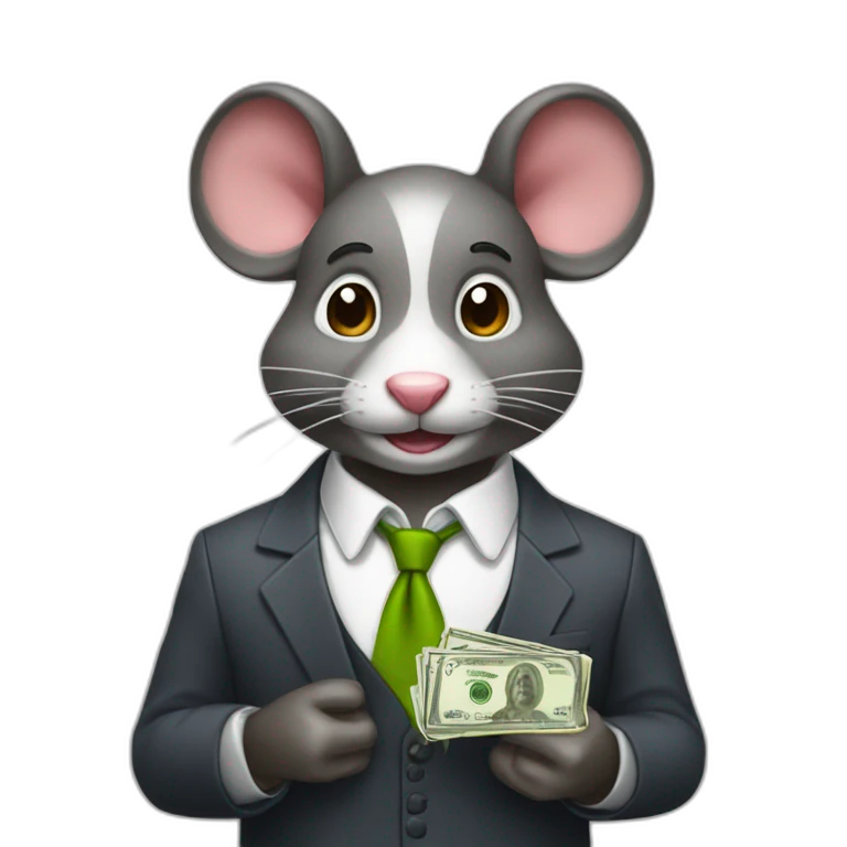 raton con traje y dinero emoji