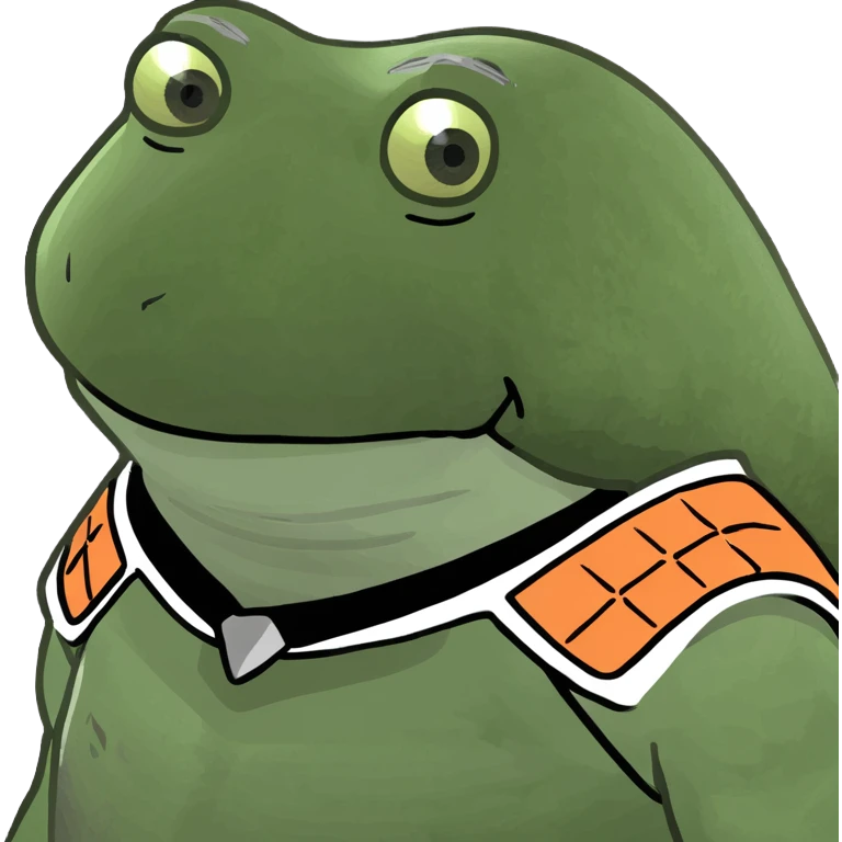 Geralt from The Witcher in a toad costume emoji