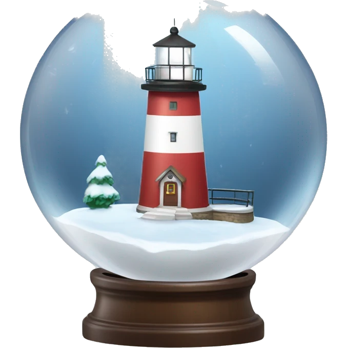 lighthouse with snow in crystal ball emoji