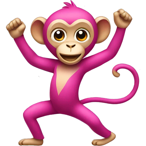 pink monkey dancing emoji
