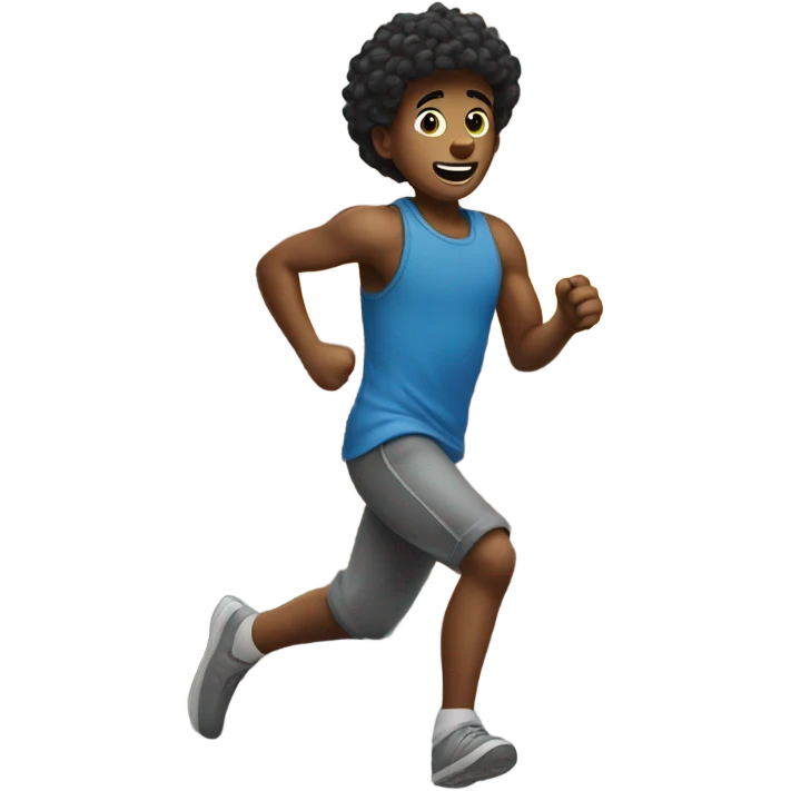 A boy is running in the streets of New York emoji