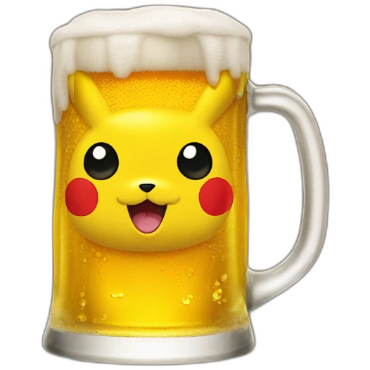 Pikachu beer emoji
