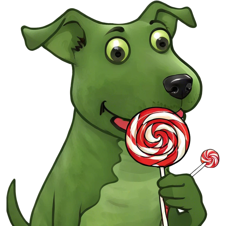 Dog eating lollipop  emoji