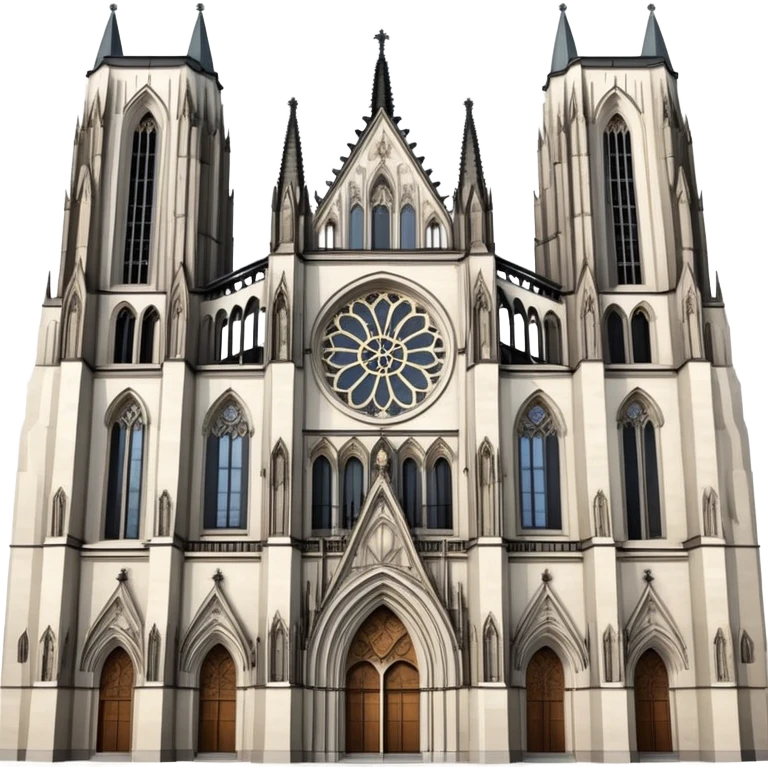 Cinematic Realistic Cologne Cathedral Landmark Emoji, showcasing Gothic architecture rendered with detailed stone textures and majestic, dynamic lighting. emoji