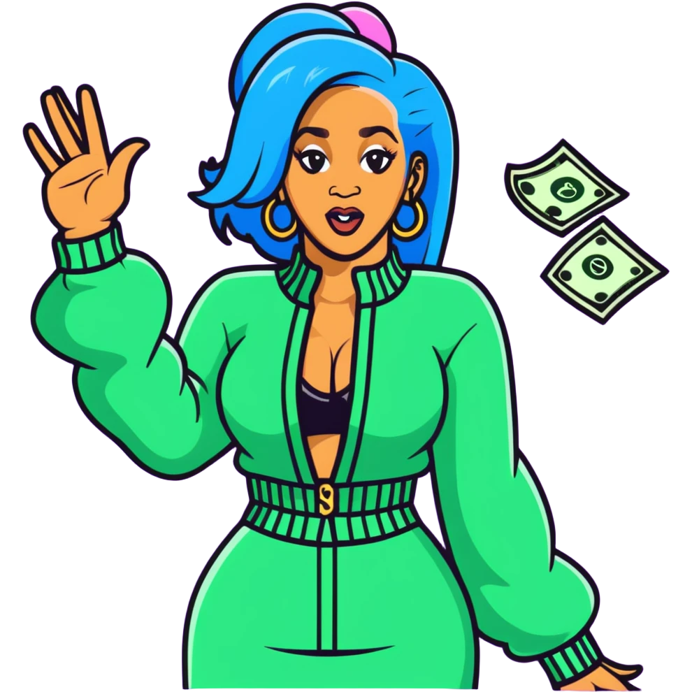Cardi B making money rain emoji