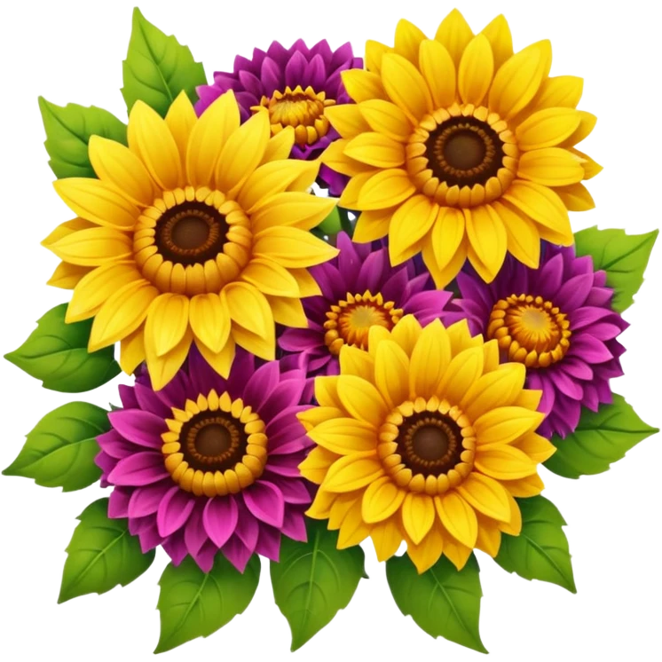 Sunflower and Dahlia bouquet  emoji