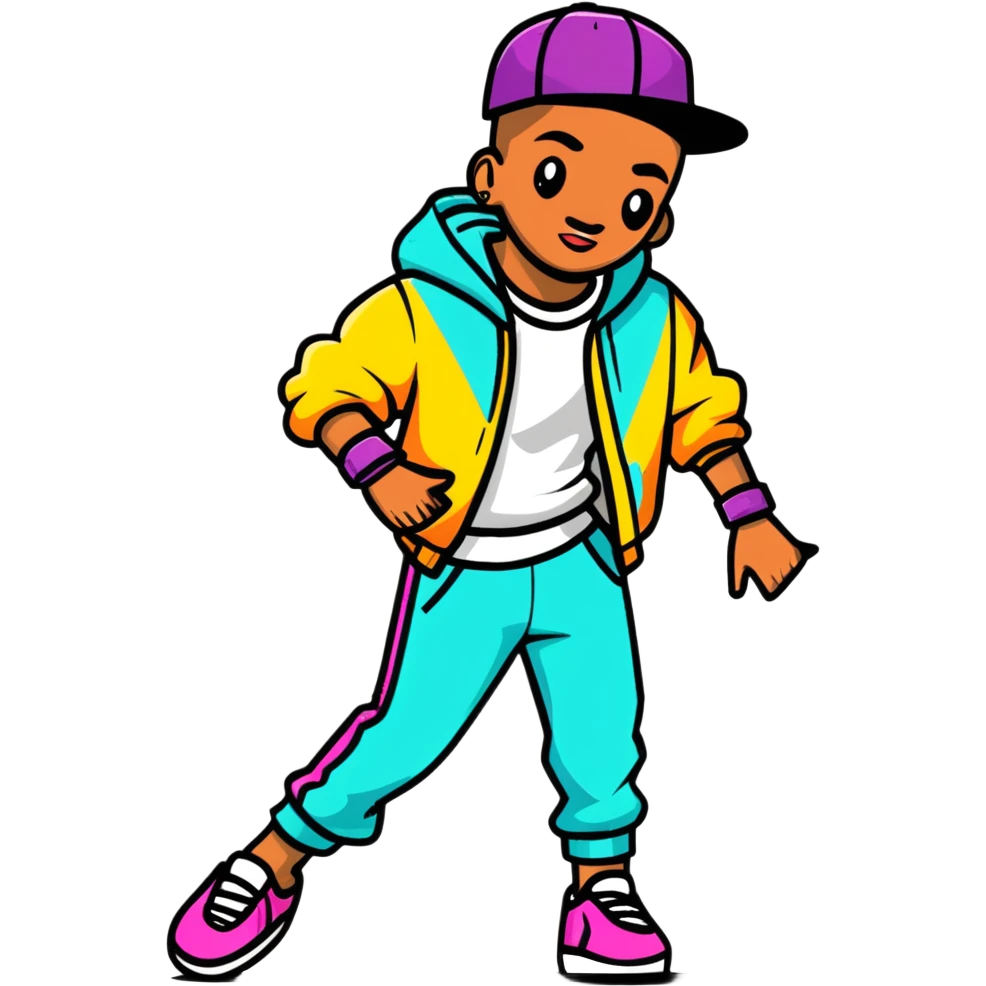 hiphop dancer with colorful outfit emoji