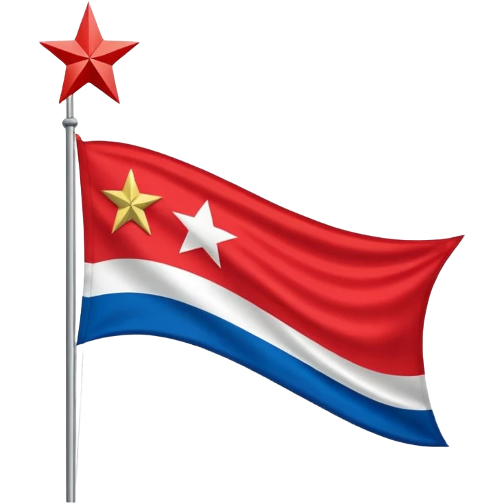 Bandeira do Pará em cor vermelho e um banco n vertical e uma estrela dourada no centro emoji