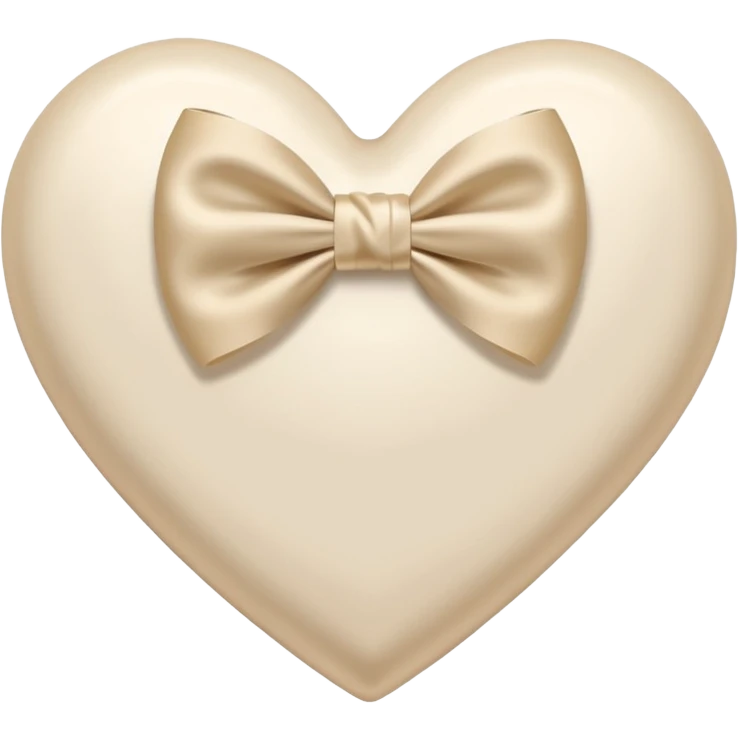 white heart with beige bow emoji