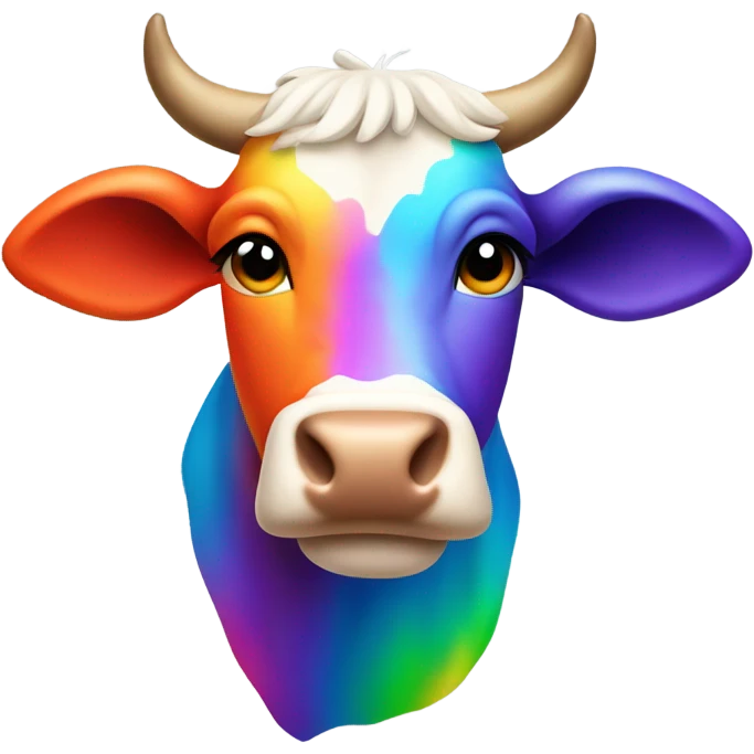 Rainbow cow emoji