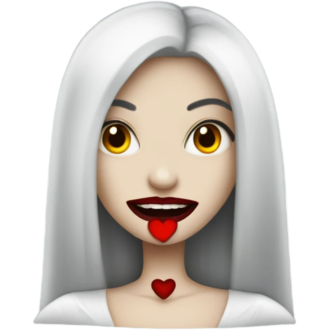 vampire girl with red lips with love emoji  emoji