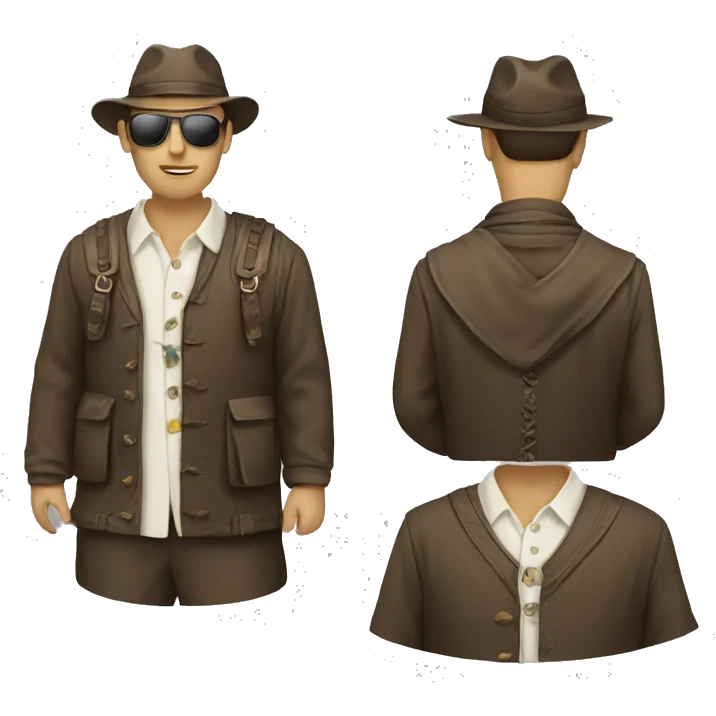 men travelling costume icon emoji