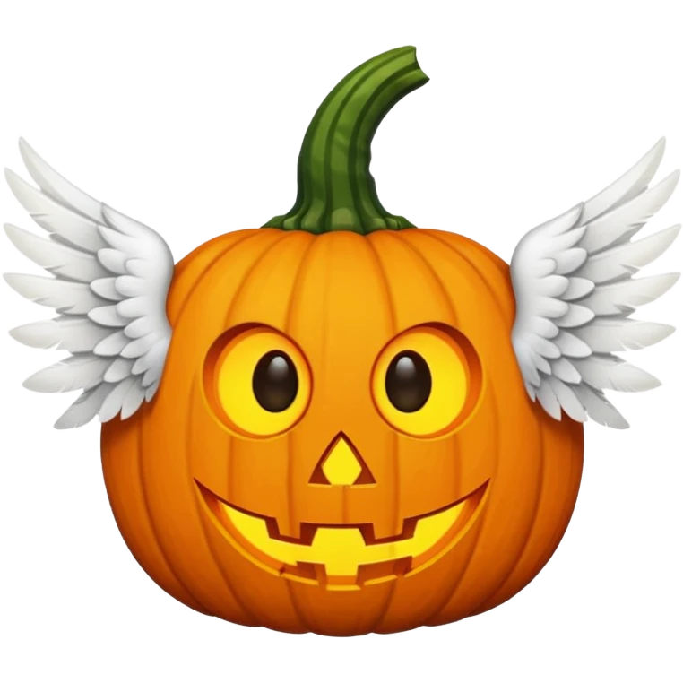 jack-o'-lantern with white wings and mystery symbols in the eyes. emoji