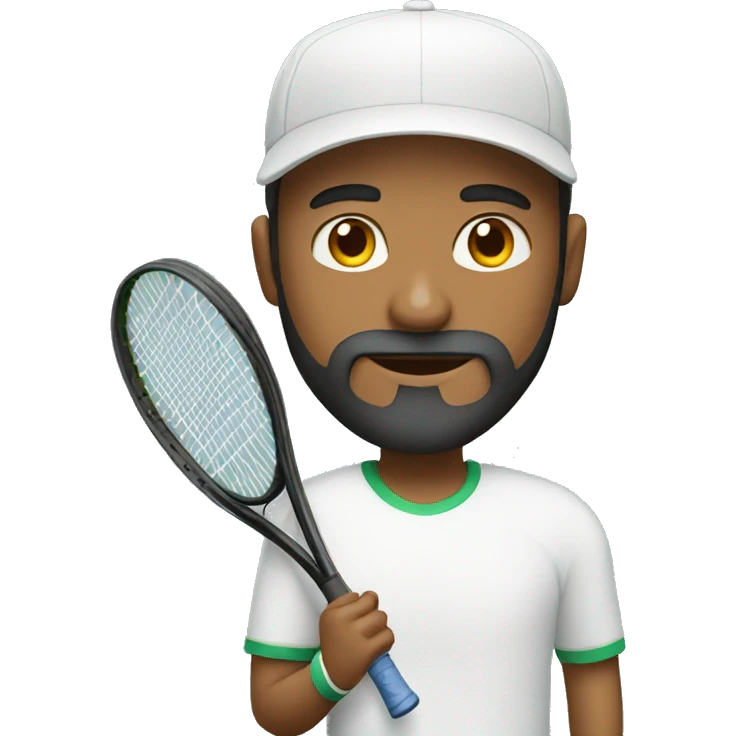 man with beard playing tennis emoji