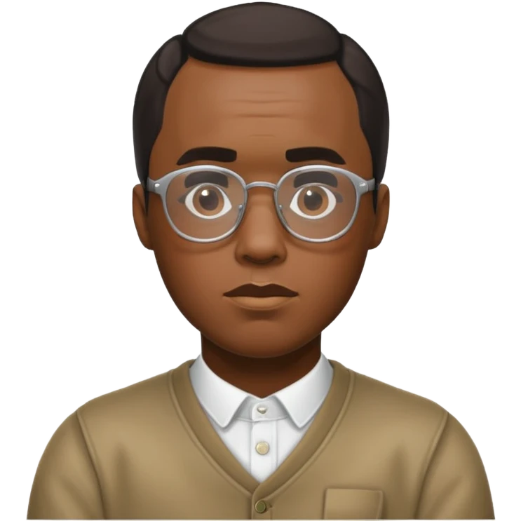 diddy with glasses but white emoji