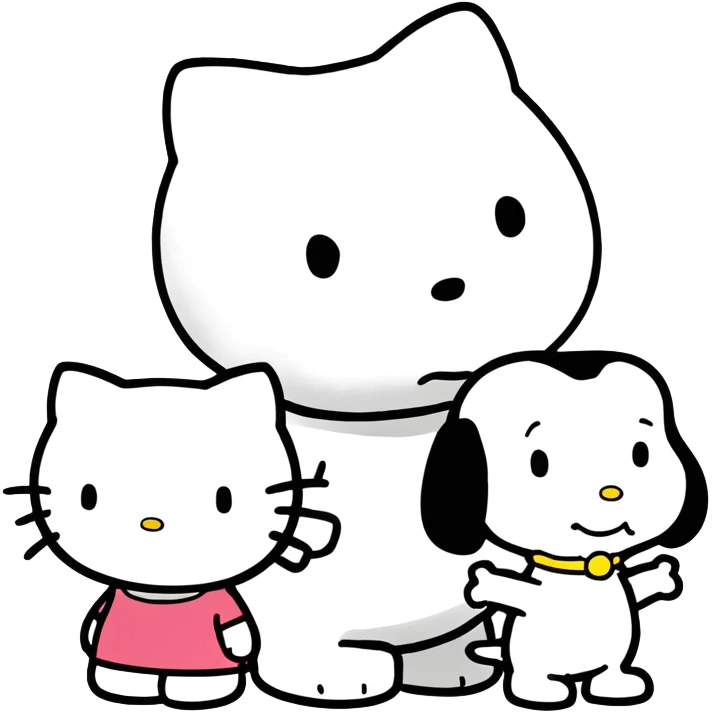 Hello kitty con snoopy  emoji