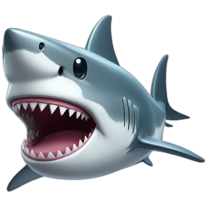 silver shark grinning emoji