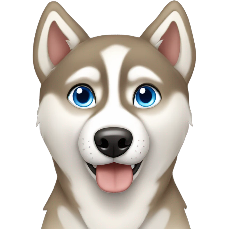 Tan husky with blue eyes emoji