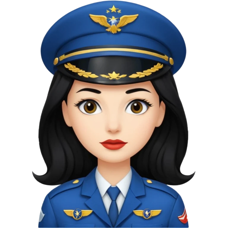 Femme cheveux long noir travaille dans le domaine de l'aéronautique sourcils plus fournis makeup clean emoji