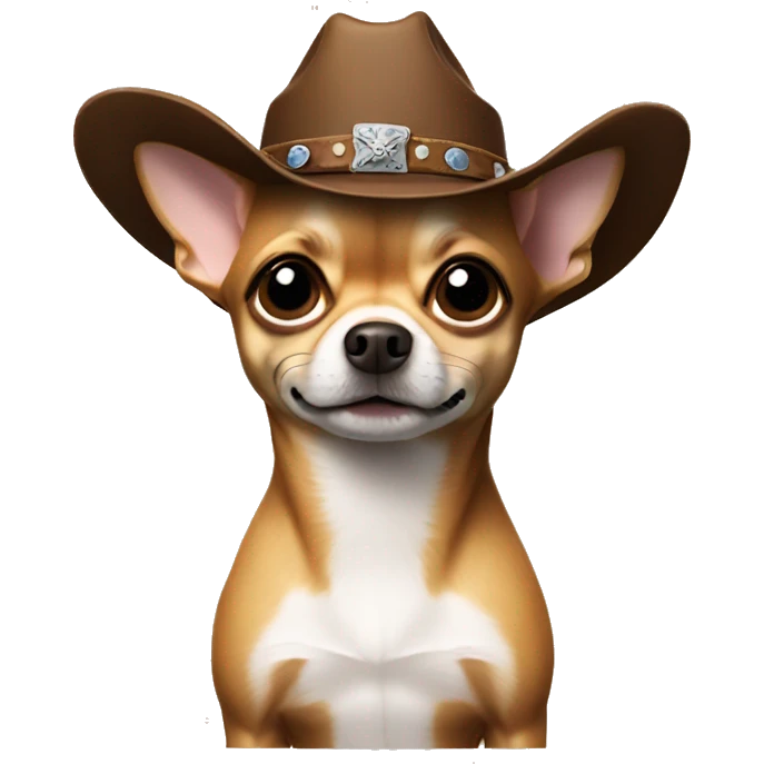 chihuahua wearing a cowboy hat emoji