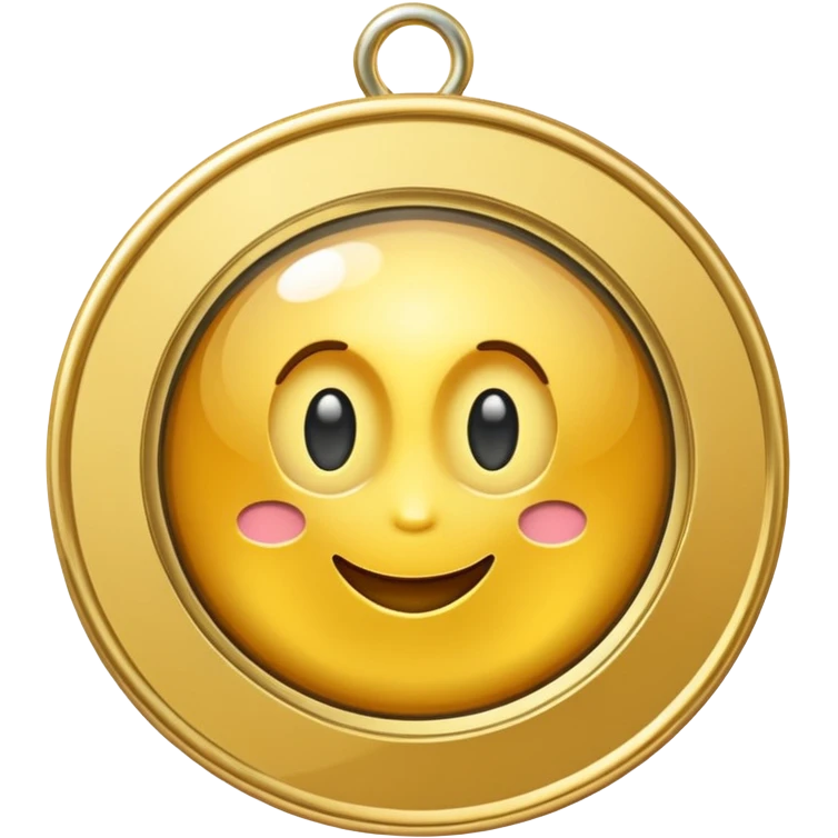 gold medal with ONLY ONE magnifier engraved on the center emoji