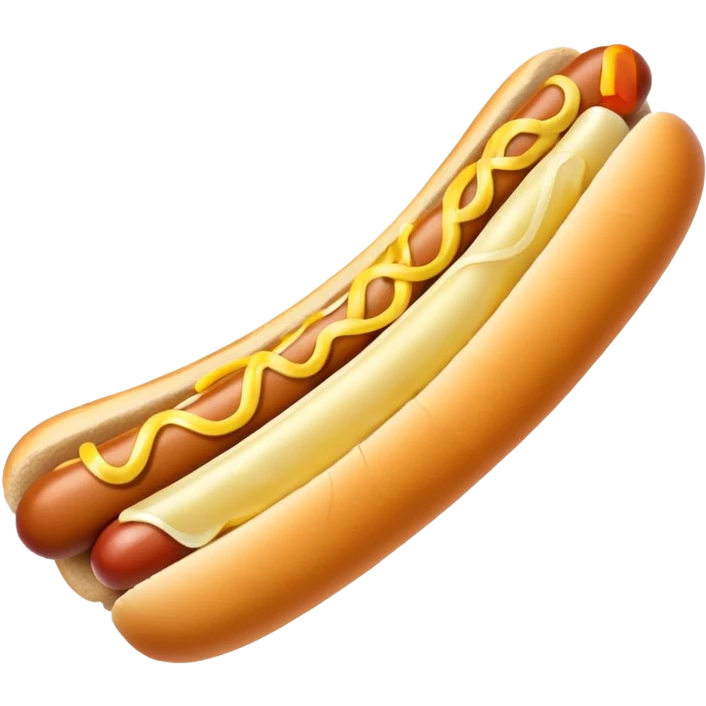 Hot dog with long white onions and spicy mustard on top emoji