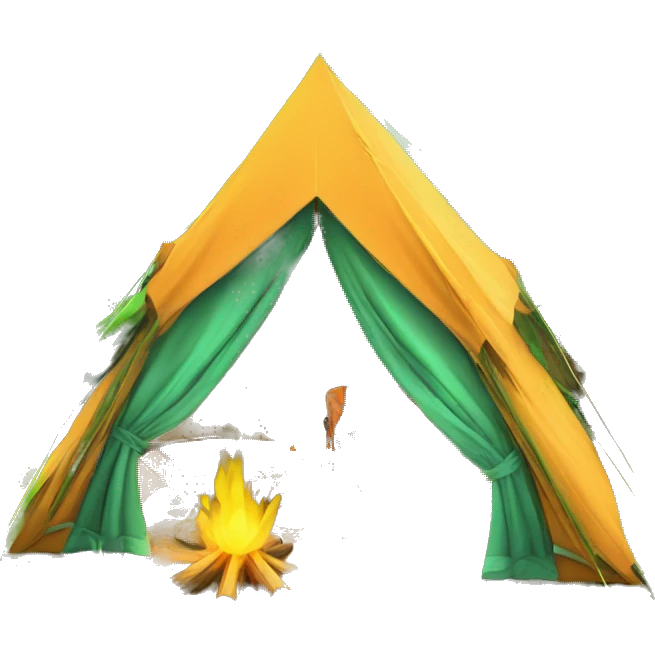 420 psychedelic cartoon Camping under pine trees thick lines emoji
