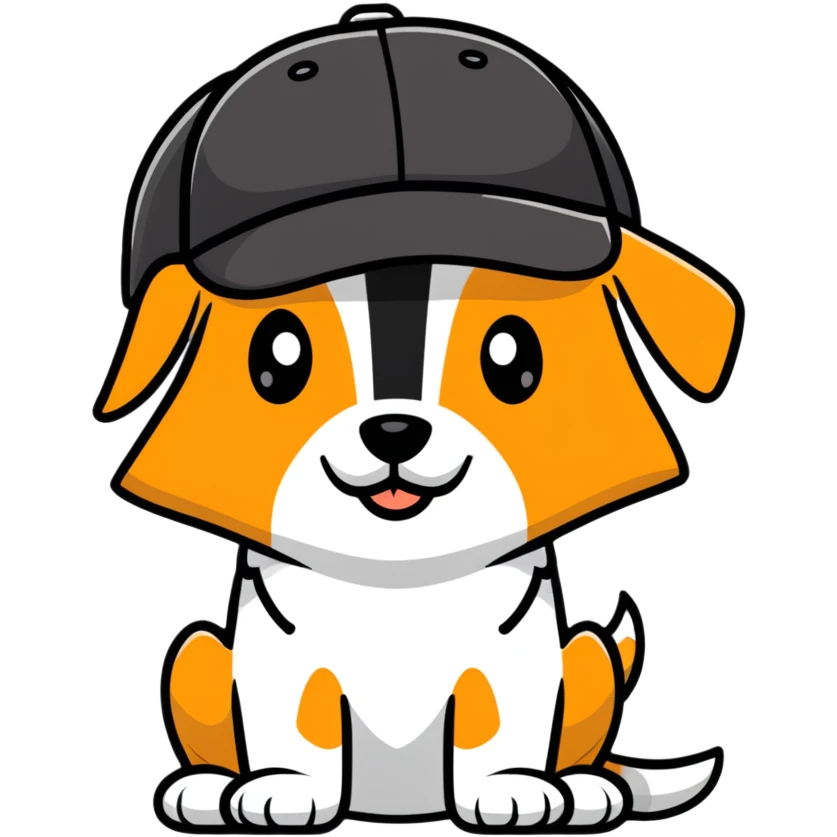 dog with baseball cap emoji