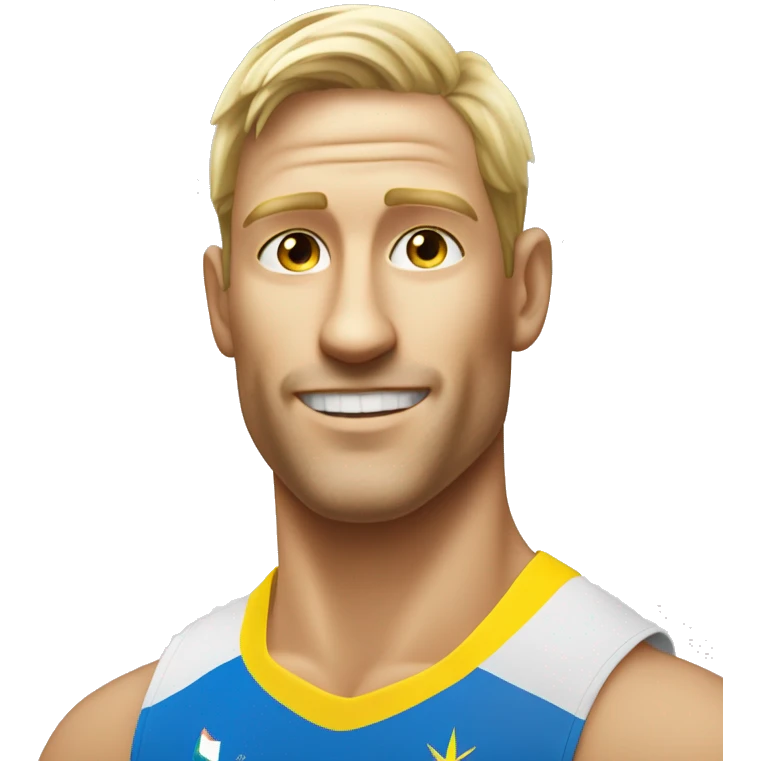 Emoji of David Åhman the Swedish beachvolley ball player in the Olympics final. emoji