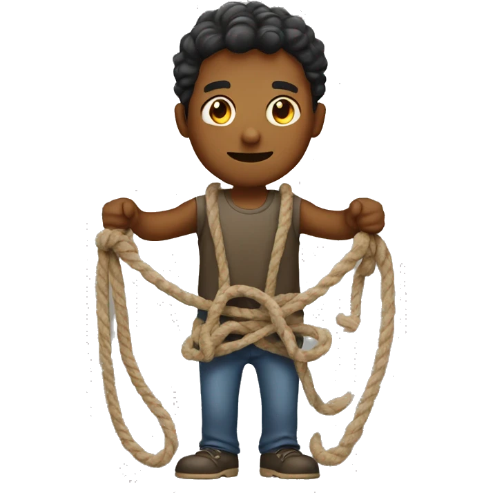 Man holding a rope emoji