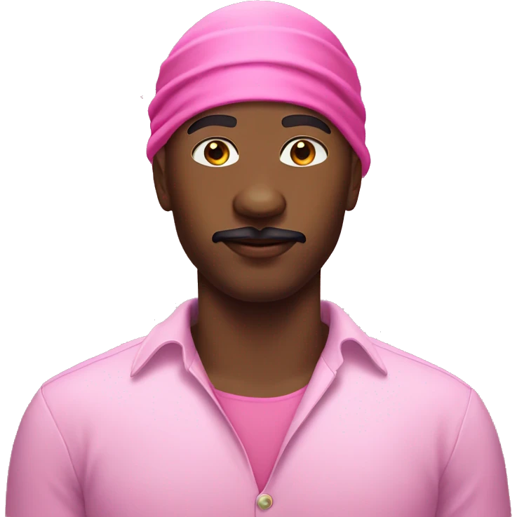Black man with mustache and pink durag  emoji