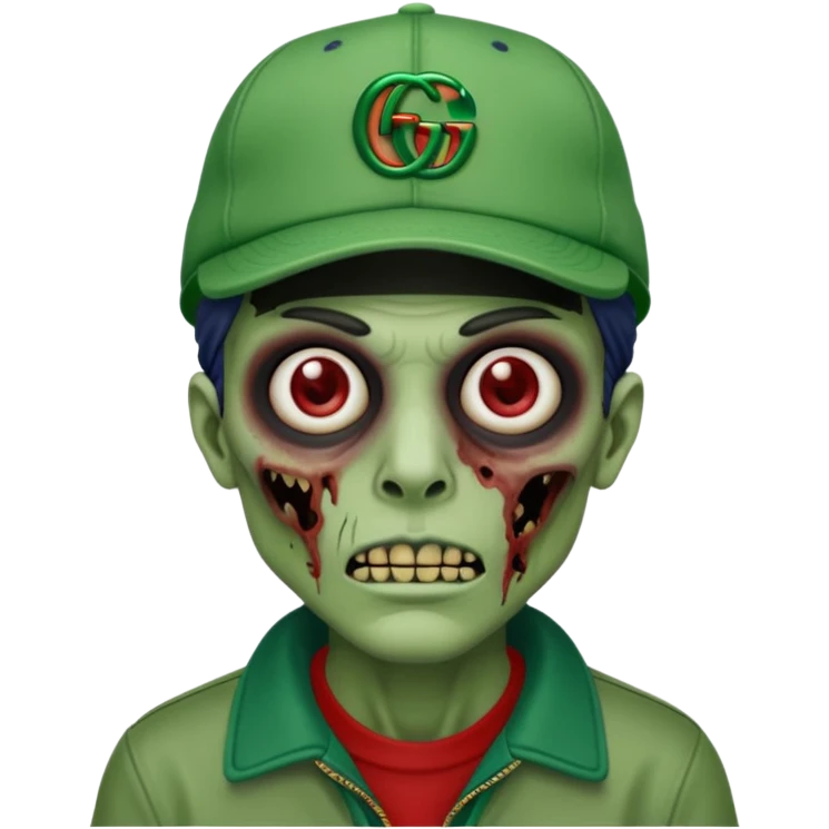 Create a zombie emoji with a gucci cap emoji