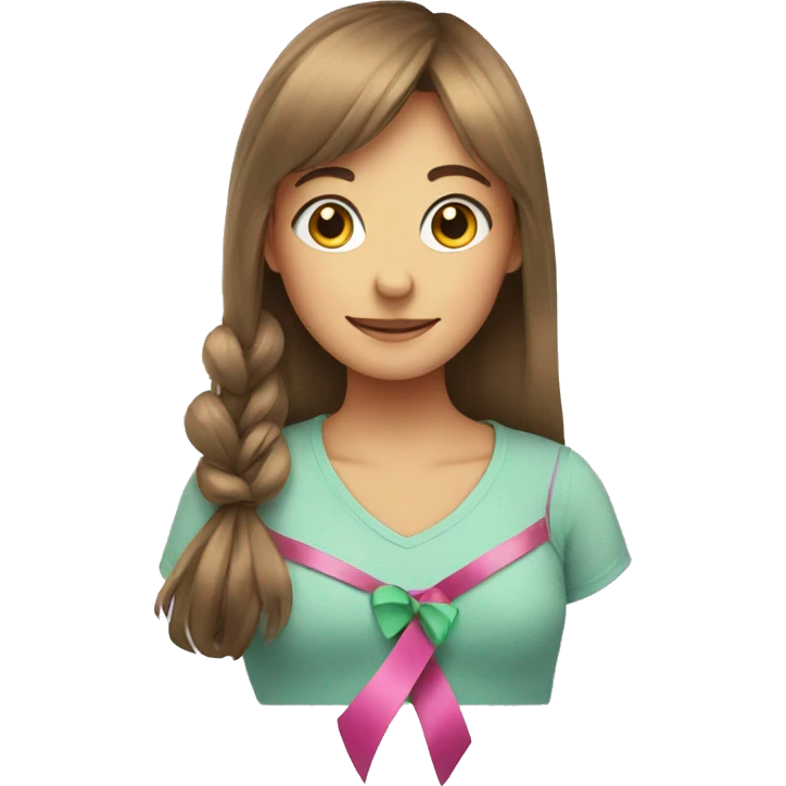 Ribbon with girl emoji