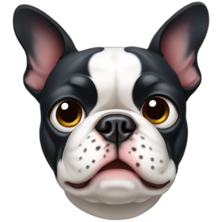 Grumpy and fat Boston Terrier emoji