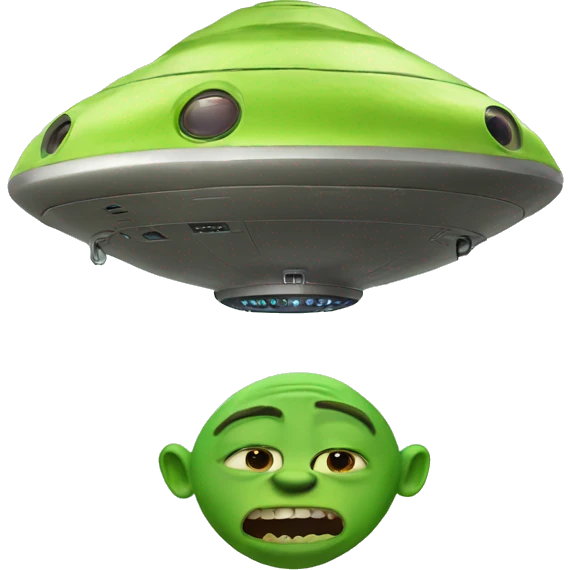 Ufo with shrek emoji
