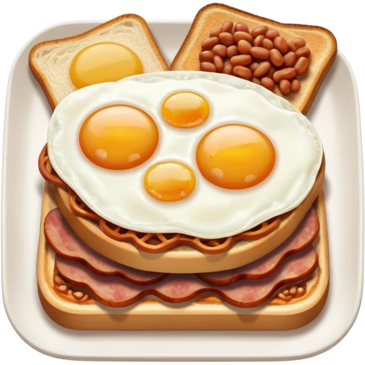 full English breakfast, simplified, icon-like, suitable for a GTA-style inventory system emoji