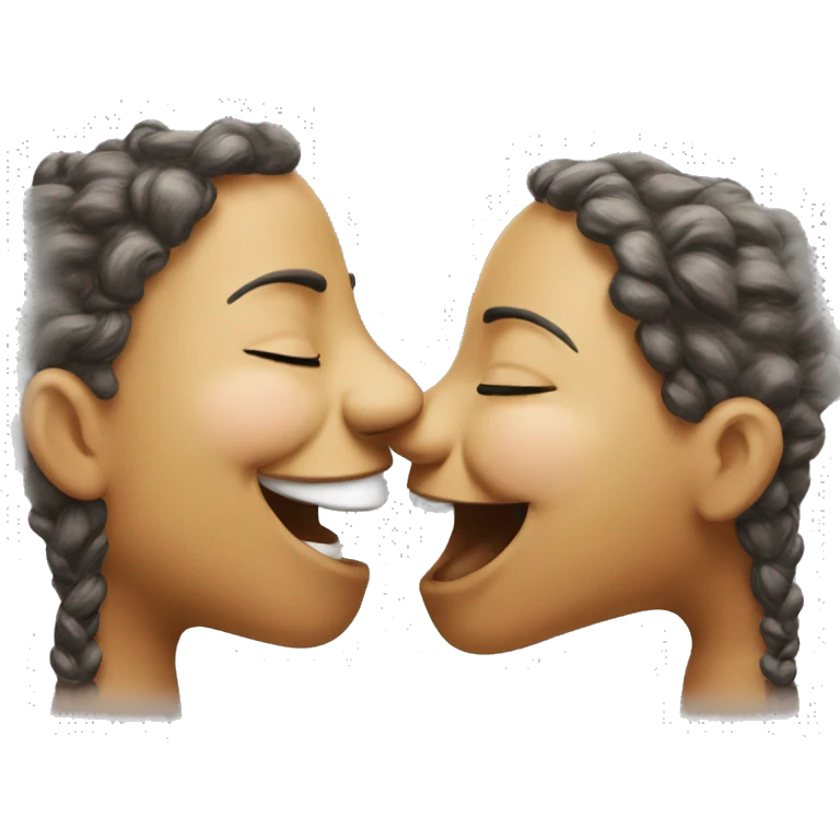 Two lilly tinos kissing eachother emoji