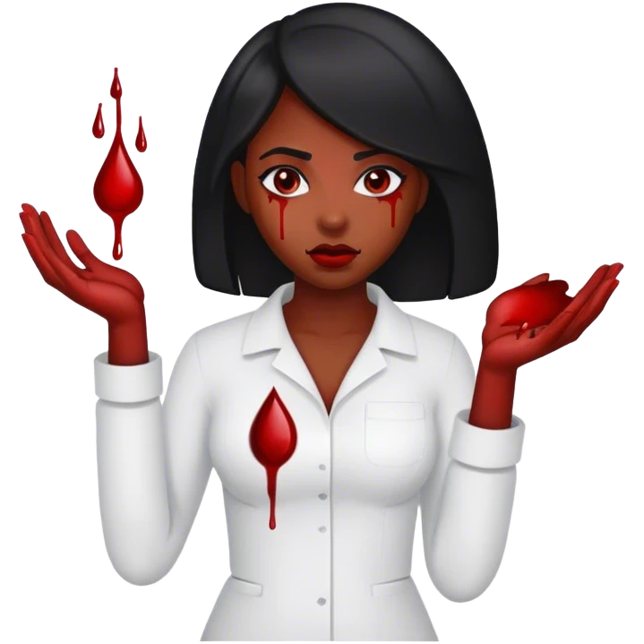 Black woman with blood in her hands  emoji