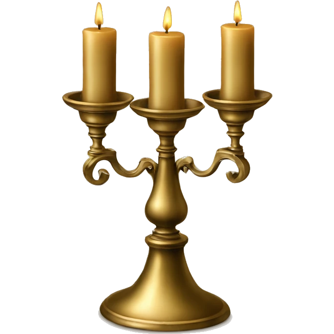 brass vintage candlestick for three candles emoji