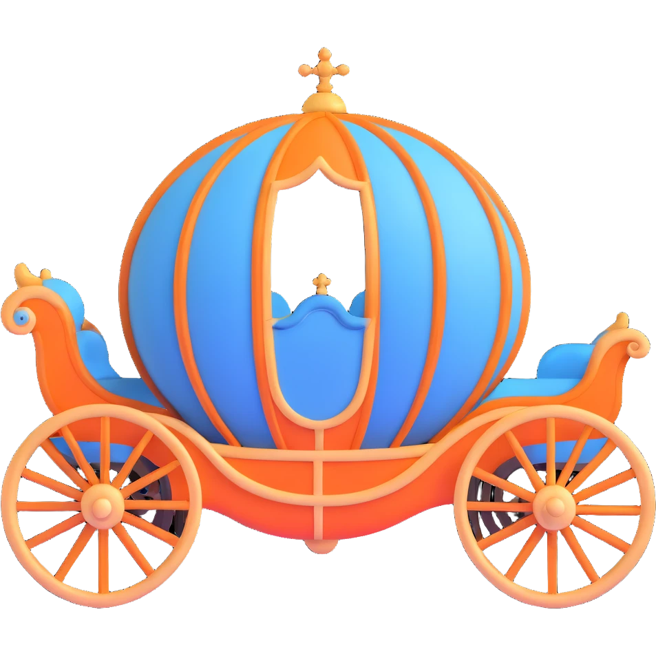 Cinderella's carriage with a blue and white color scheme emoji