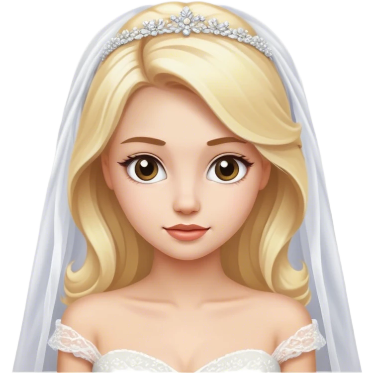 Beautiful finish blonde girl with wedding dress emoji