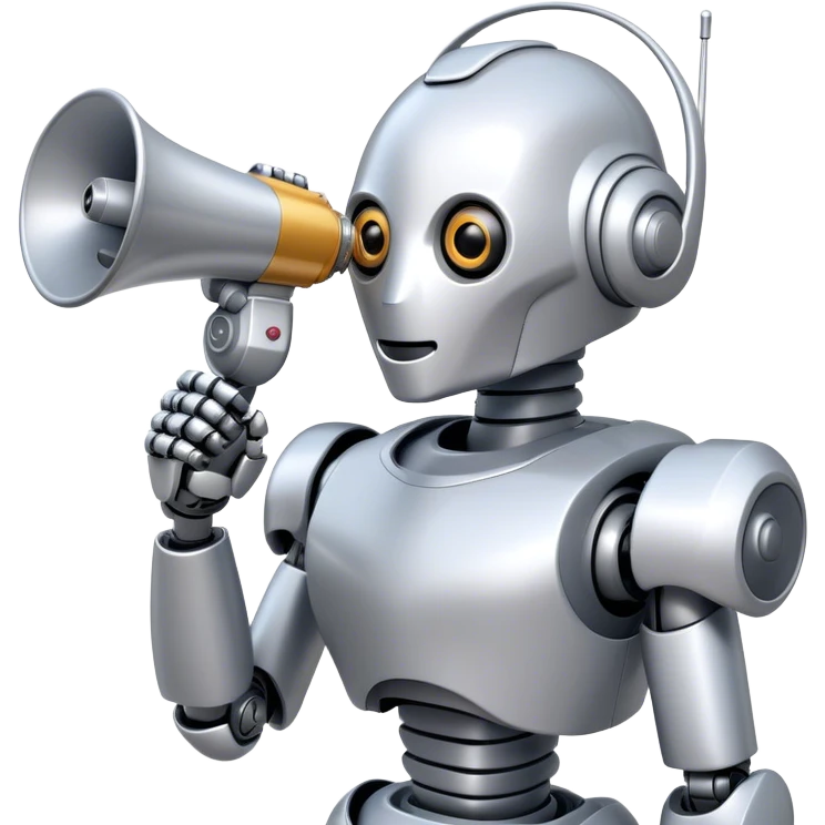 Ai Robot with Megaphone emoji