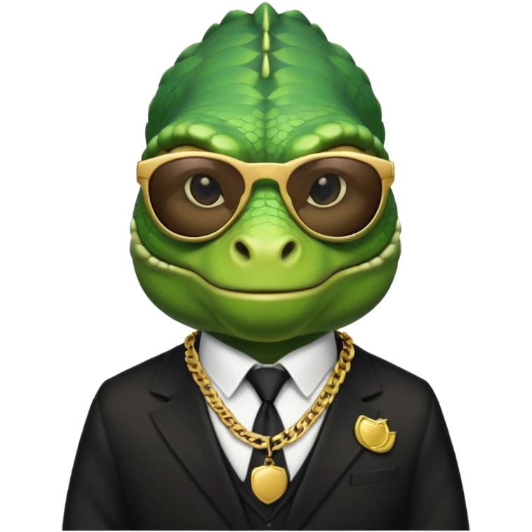 capitalist iguana banker godfather with black sunglasses emoji