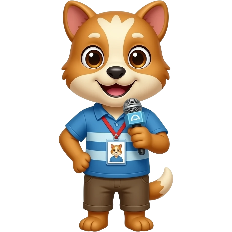 animal journalist with mic and id emoji