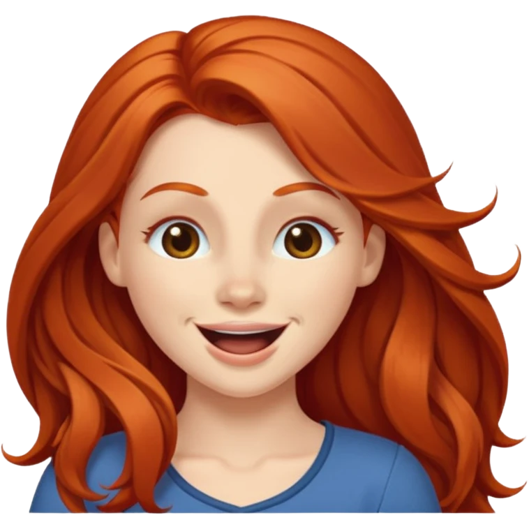 Excited long haired redhead wink emoji