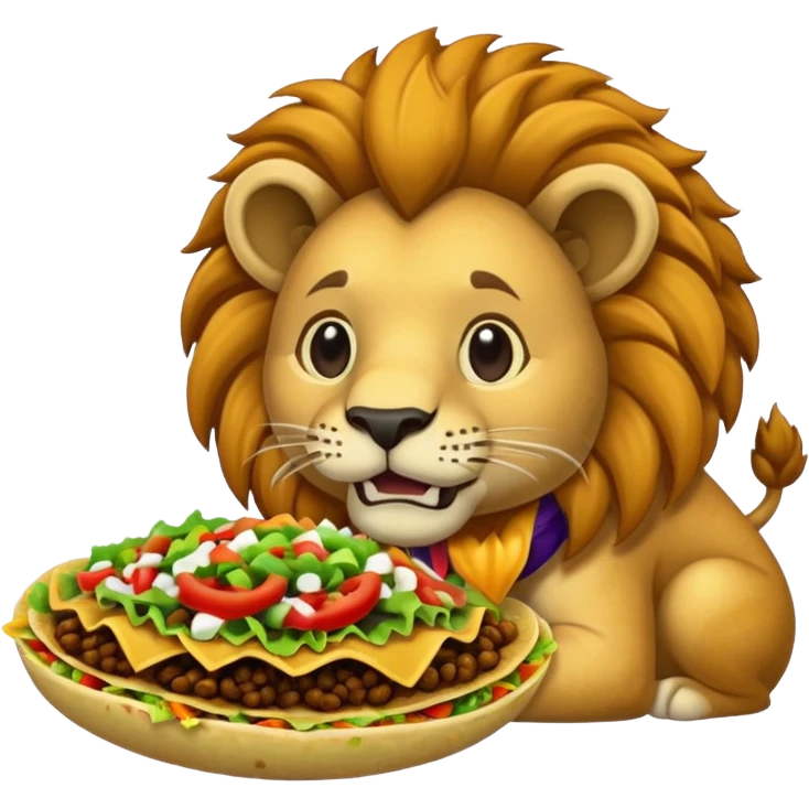 taco eating lion emoji
