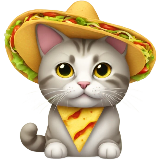 Cat with a taco emoji
