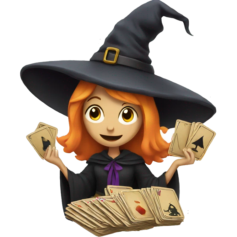 A witch with cards  emoji