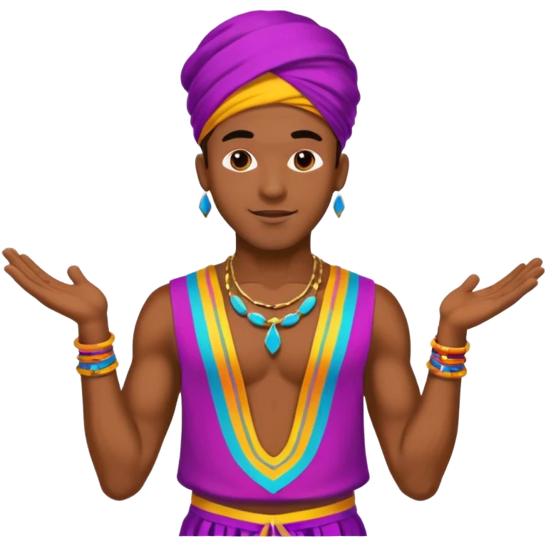 black man festival dancer emoji