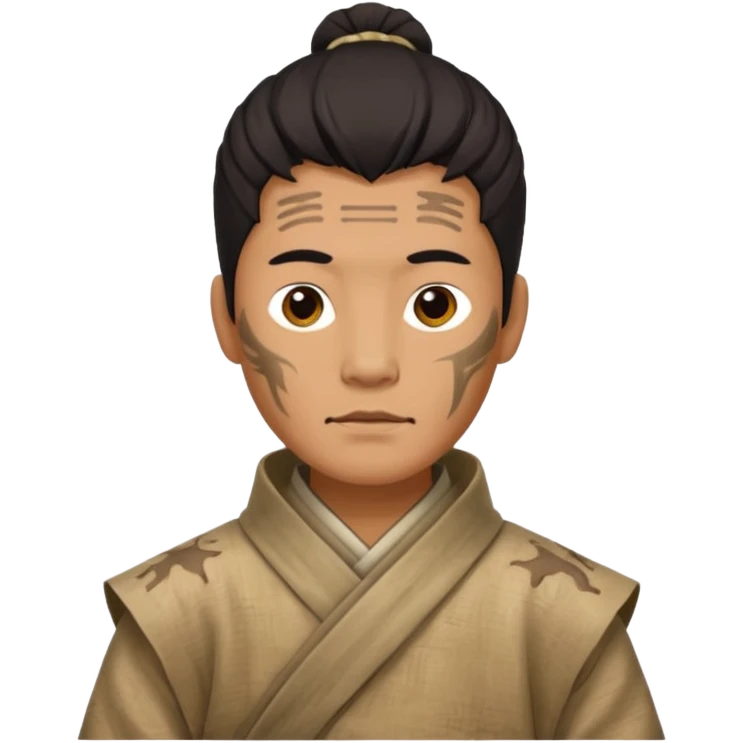china ancient man, tattered puma skin cloth emoji
